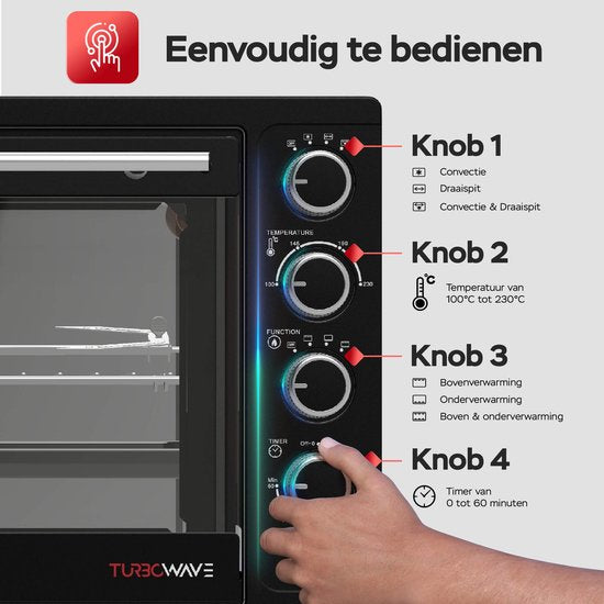 TurboTronic EV35 Four autoportant 35L - Mini-four - Four électrique - Noir