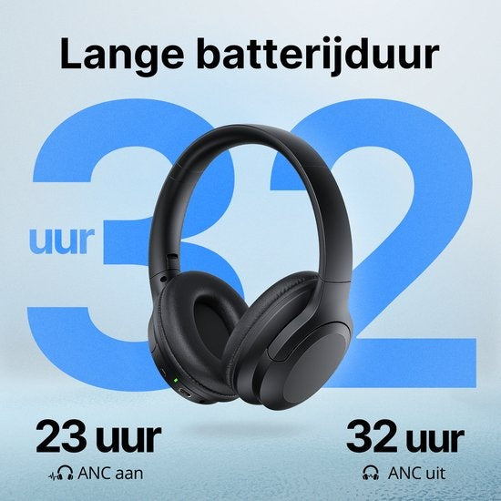 Unitone Focus Headphones Wireless - Active Noise Cancelling - Bluetooth - Over-ear - Convient à Apple et Android