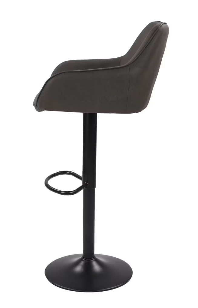 Dutchbone Oliver Tabourets de bar Lot de 2 - Anthracite - 56 x 54 x 109 cm - Hauteur d'assise réglable 60-80 cm
