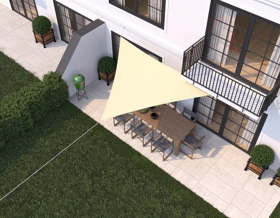 Toile d'ombrage - Translucide - Triangle - Côtés égaux - 4x4x4 m - Toile d'ombrage - Sable