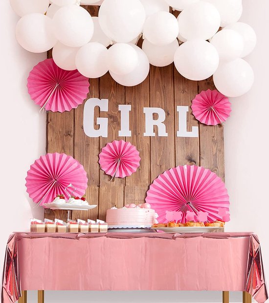 Partizzle 2 sets de nappes en plastique jetables or rose - Décorations pour anniversaires, mariages et fêtes de fin d'année - Décorations de fête - 274 x 137 cm