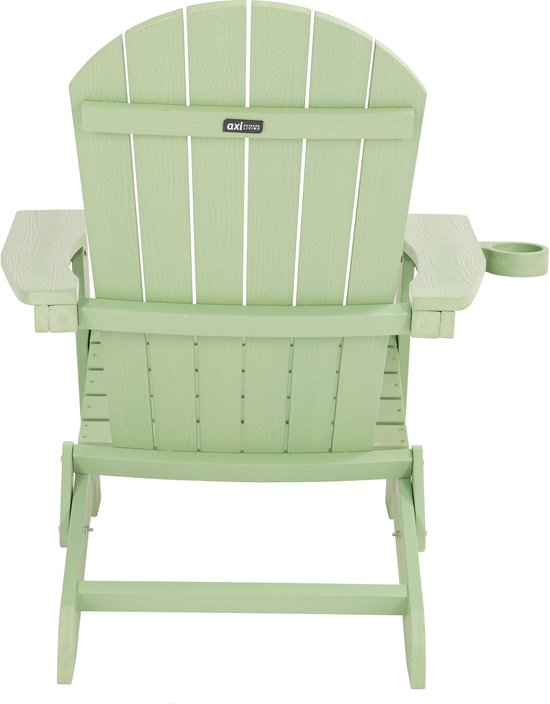 Chaise AXI Claire Adirondack vert pastel – Chaise de jardin en plastique avec accoudoirs – Pliable – Dossier haut – Chaise de jardin – 84,5 x 77 x 95,5 cm – Durable et résistante aux intempéries