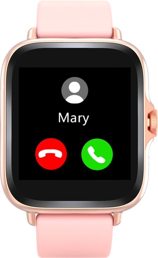 Denver Smartwatch Dames et Hommes - Android & iOS - Fonction complète - Montre sport - Moniteur de fréquence cardiaque - Podomètre - Moniteur de sommeil - Activité des médias sociaux - SWC156 - Rose