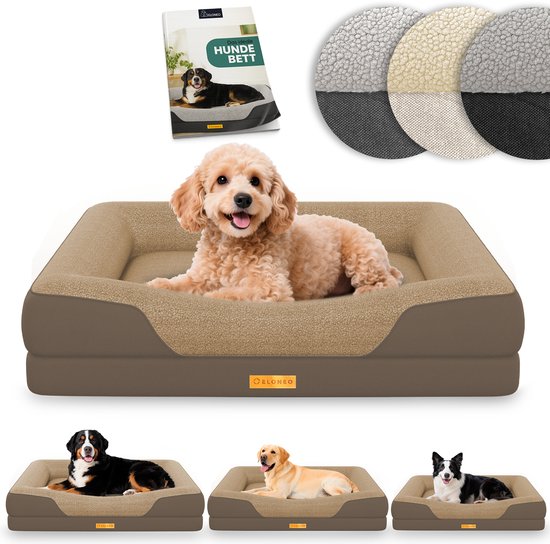 Lit orthopédique pour chien ELONEO – S – Marron