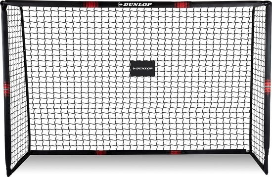 Cage de Football pour Enfants Dunlop - pour Jardin- montage facile - Filet de Football - noir/rouge 240 x 160 x 85 CM - métal