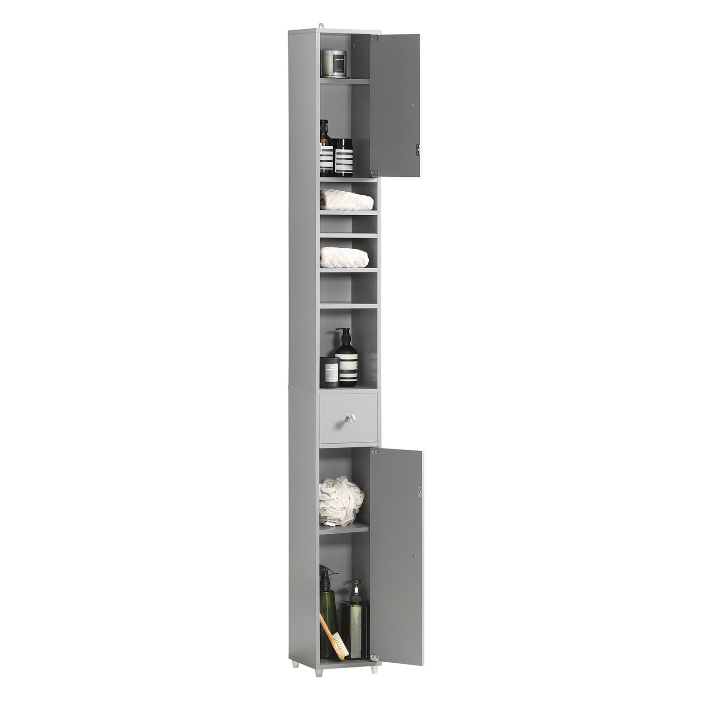 Meuble colonne de salle de bain - SoBuy - Armoire de salle de bain - 20 x 20 x 180 cm - Gris