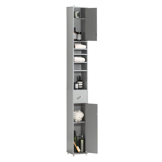 Meuble colonne de salle de bain - SoBuy - Armoire de salle de bain - 20 x 20 x 180 cm - Gris