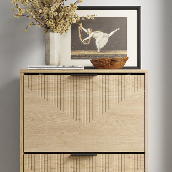 SoBuy Meuble à chaussures - Meuble à tiroirs - Design étroit - 3 tiroirs - 120x24x60 cm | FSR213-N