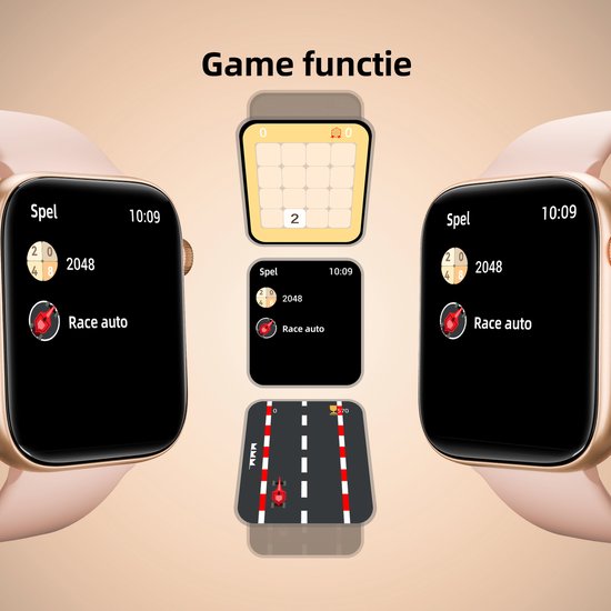 Maoo ProWatch AMOLED Smartwatch Femme et Homme - Bracelet milanais et 3 bracelets en silicone - Podomètre - Moniteur de fréquence cardiaque - Moniteur de pression artérielle - Moniteur de sommeil - Multisport - Convient à Android et iOS - Or rose
