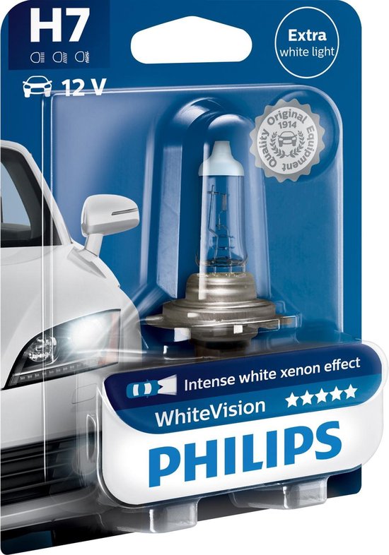 Ampoule automobile Philips White Vision H7 12 volts 55 watts, à l'unité