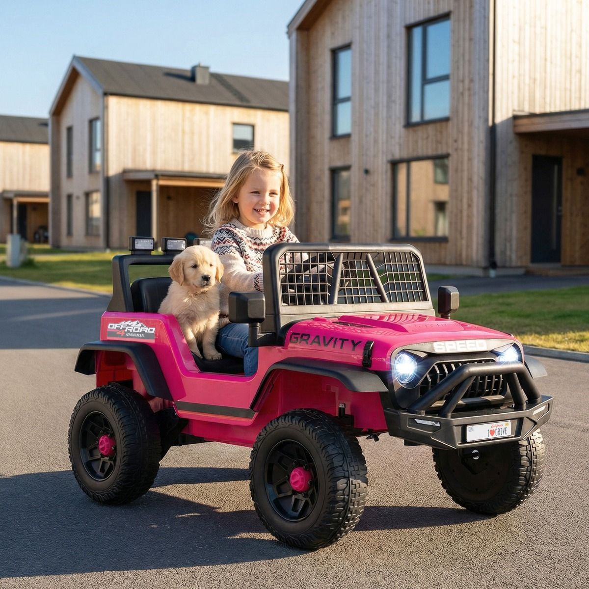 Poussette électrique pour enfants Coast - télécommande et pilotage automatique - capacité de charge de 30 kg - rose