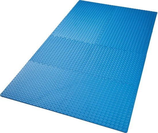 tectake - Lot de 8 tapis de protection tapis de protection de sol tapis de fitness - bleu - 402655