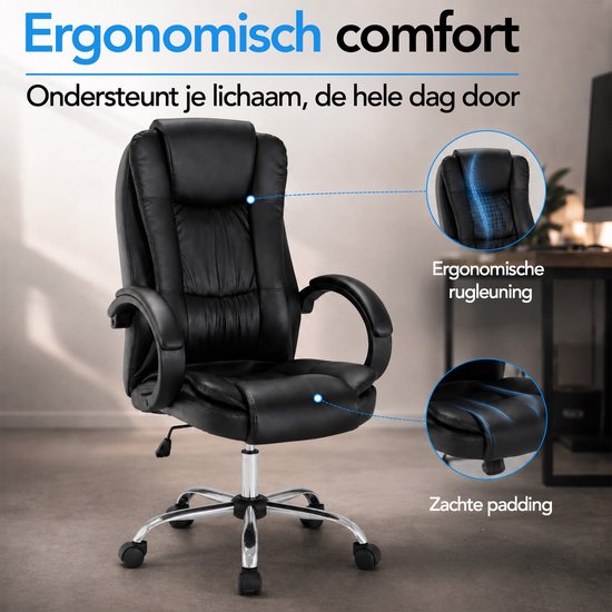 Chaise de bureau ergonomique Infinity Goods - Chaise de bureau - Réglable - Soutien lombaire 4D et tissu maillé - Jusqu'à 150 kg - NEN-EN1335 - Noir