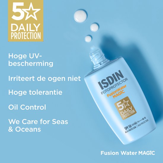 ISDIN - Photoprotecteur Fusion Water Magic SPF50+ - 50 ml - Crème solaire pour le visage