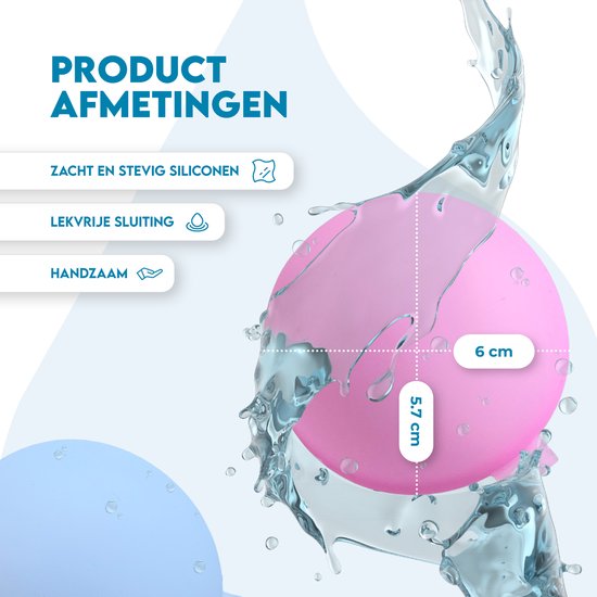 Travelly® Ballons d'eau réutilisables - Jouets d'eau - Magnétiques et auto-fermants - Silicone - Multicolore - Lot de 8 pièces