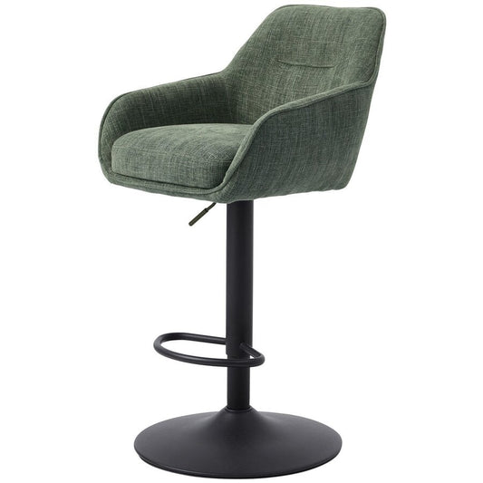 Criks Design Charly : lot de 2 tabourets de bar – Chaises de salle à manger vertes – Hauteur d'assise réglable de 65 à 86 cm – Avec repose-pieds – Poids max. : 135 kg
