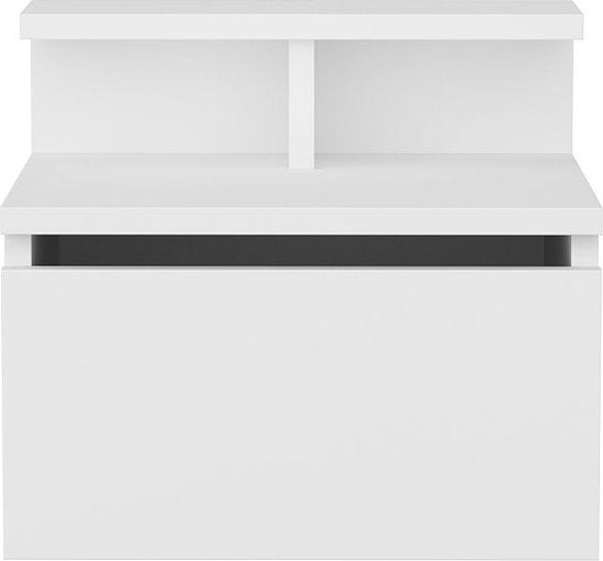 Asir - Table de chevet - Blanc - 35 x 39,8 x 31,9 cm