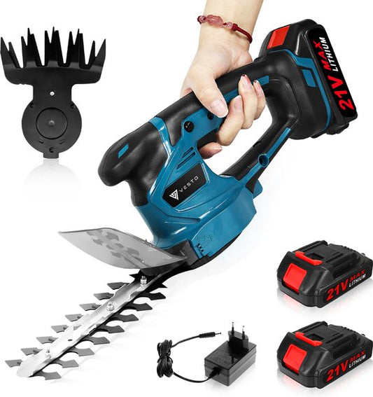 Vesto® Accu taille-haie - Lame de buis et d'herbe incluse - Taille-haie électrique - Sécateurs sans fil - Taille-haie