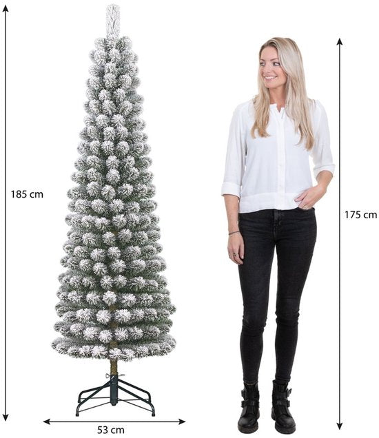 Black Box Trees Charlton : sapin de Noël artificiel étroit - H 185 x Ø 53 cm - Vert
