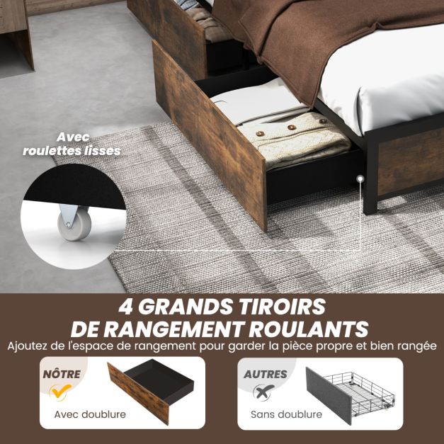 Sommier Coast - 2 personnes - 160 x 200 cm - Industriel - Max. 500 kg