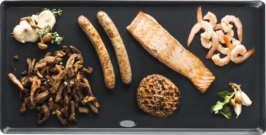 Plaque de cuisson Bestron - ABP602 - 2000 W - Gourmet, plaque de grill M 47 x 26 cm - 4 à 6 personnes - Noir - Garantie 5 ans