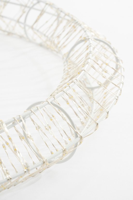 Luca Lighting : guirlande de Noël circulaire avec des ampoules LED blanc chaud - Ø 56 cm - métal - blanc
