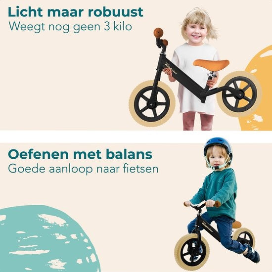 LifeGoods KiddyCruiser Balance Bike - 2 ans - Garçons/ filles - Noir