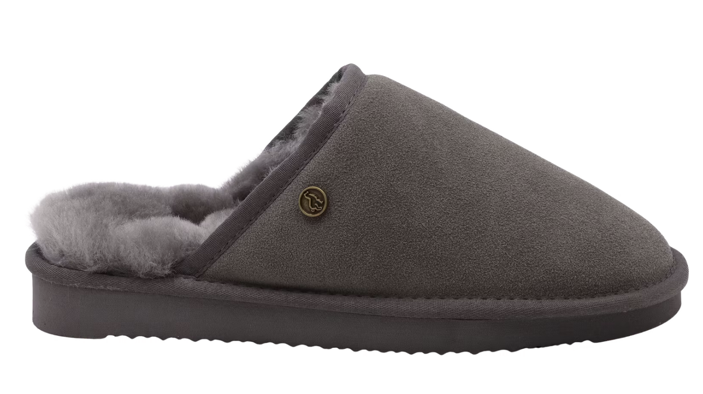 Alpacas Footwear Chaussons en fourrure d'agneau pour hommes - Charcoal - Taille 39