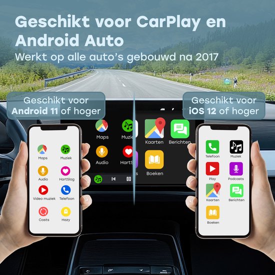 Audyn CarPlay Dongle - USB & USB-C - Convient à Android Auto & Carplay - CarPlay Wireless - Car Dongle - Sans fil