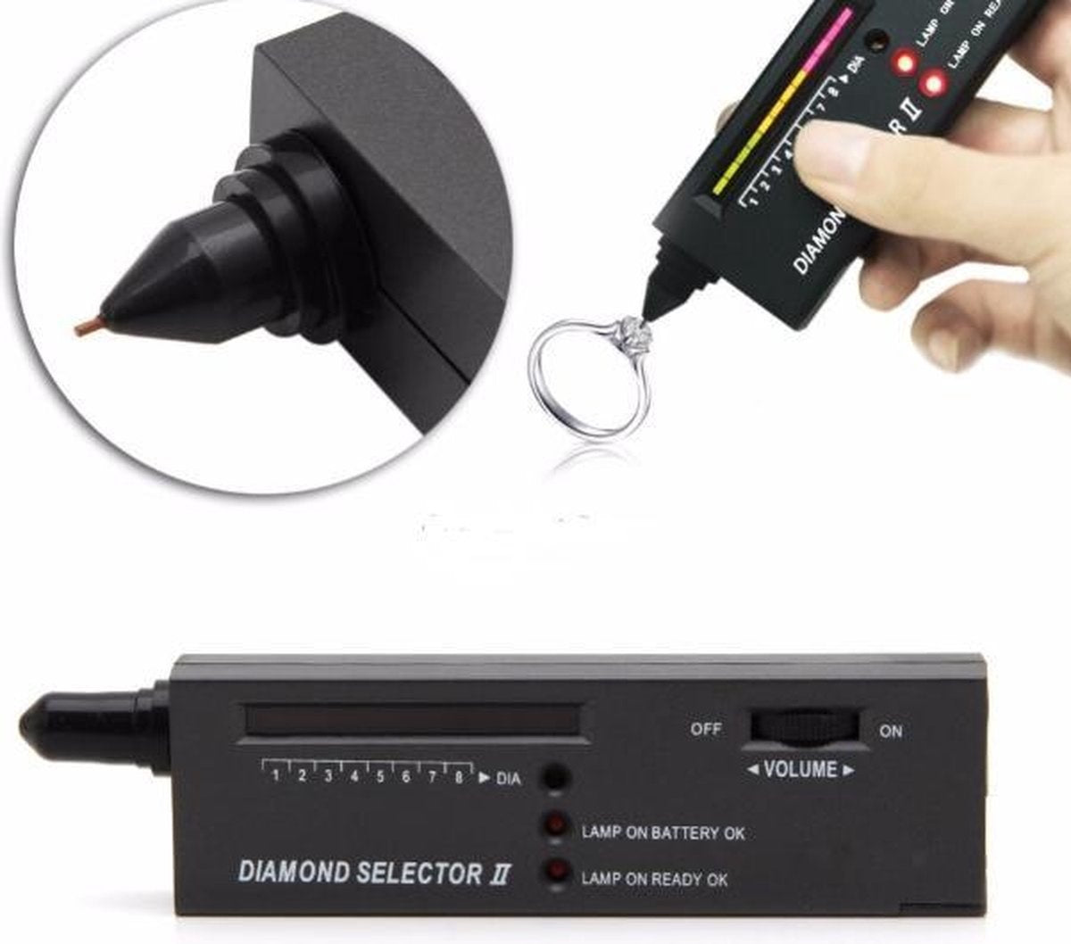 Testeur de diamants professionnel - avec indicateur LED - pour diamants