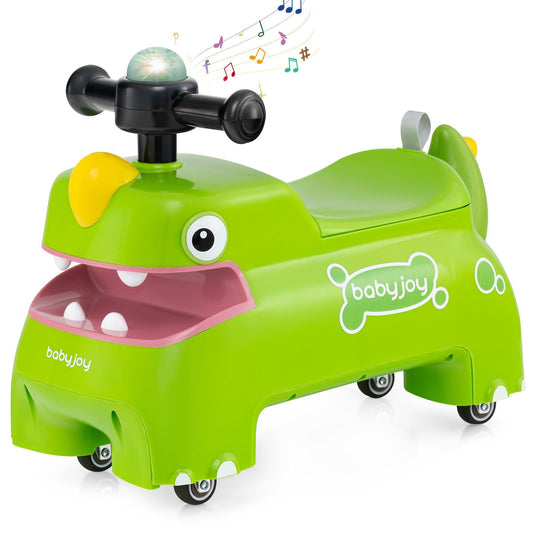 Coast Toddler Seat-Toy Vehicle with Storage, Light & Sound - Dino Design - Green - 52 × 23.5 × 38 cm