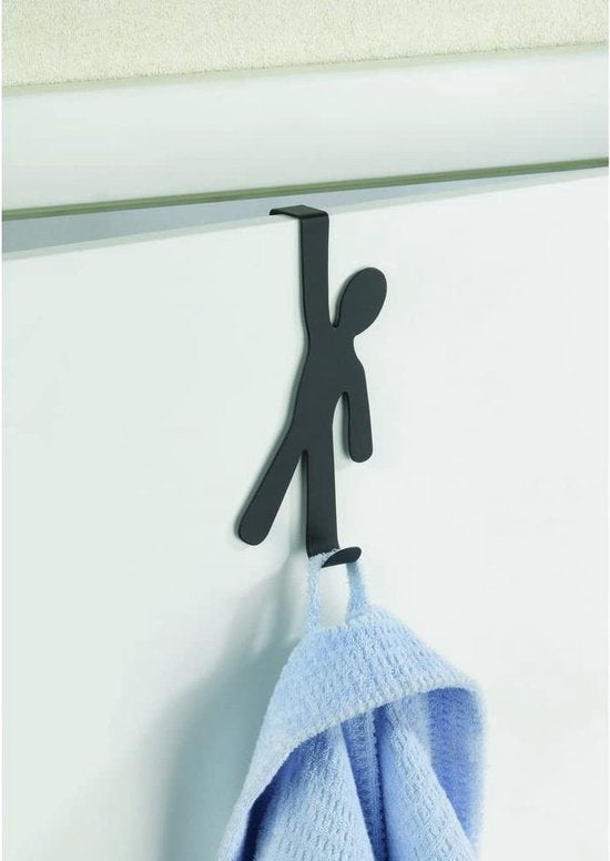 Wenko Crochet de porte pour porte à recouvrement, modèle « homme » - Noir
