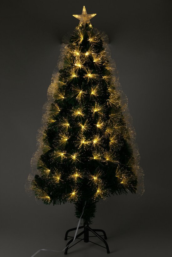 Décoration de Noël Sapin de Noël en fibre optique - étoiles lumières led et pointe - 60 cm - 8 fonctions