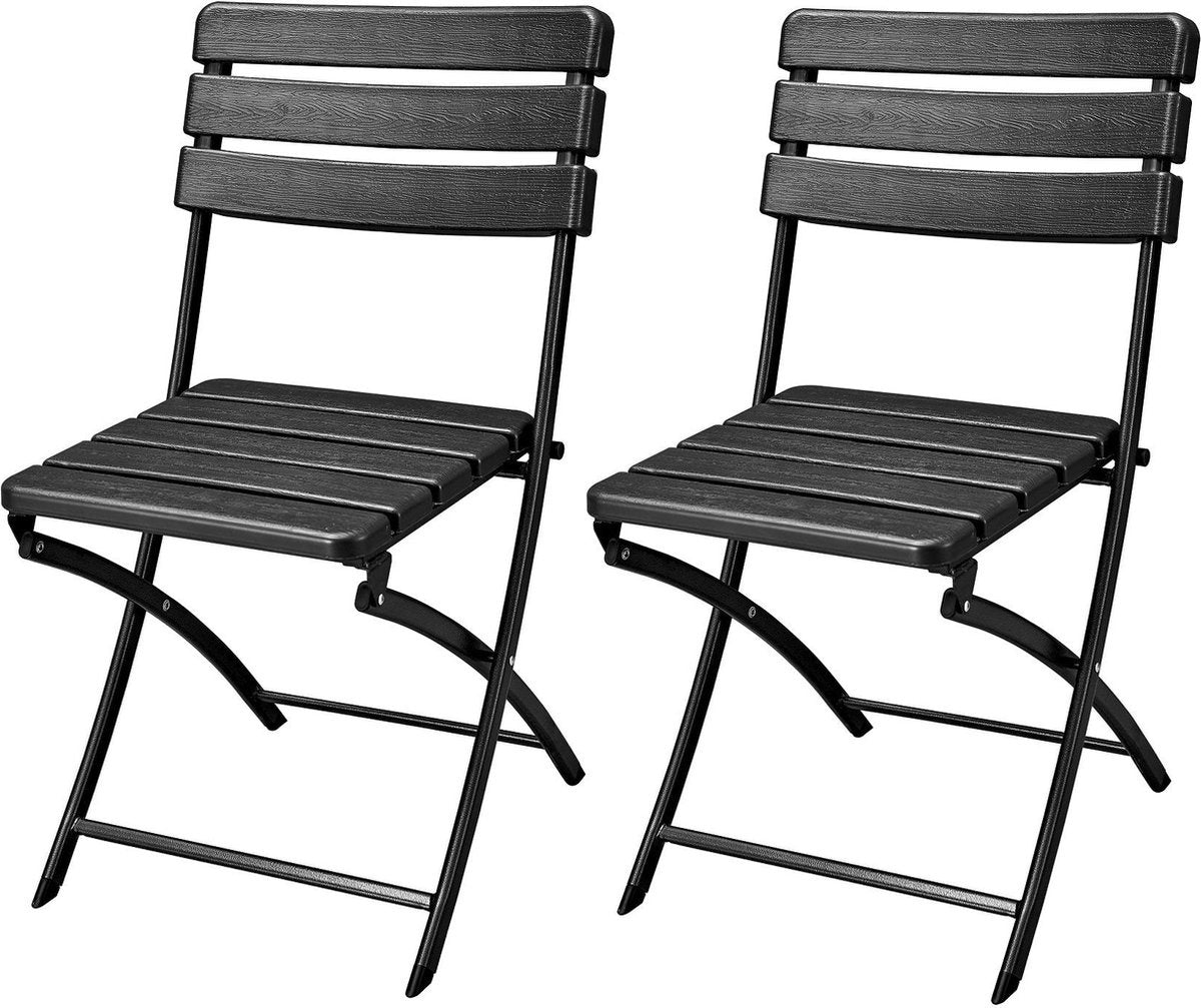 Chaise pliante ERRO - Chaise de bistrot - aspect bois - 2 pièces