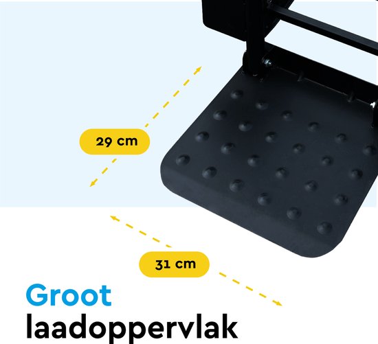 BRASQ Chariot d'escalier - Acier - Capacité 120KG - Chariot de transport - Aide au transport - Pliable - Chariot d'escalier