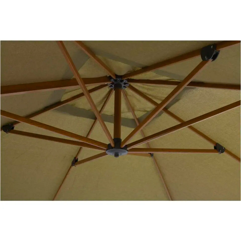 Parasol suspendu Nancy - Vert - 300 x 300 cm - Rotation à 360° avec pied