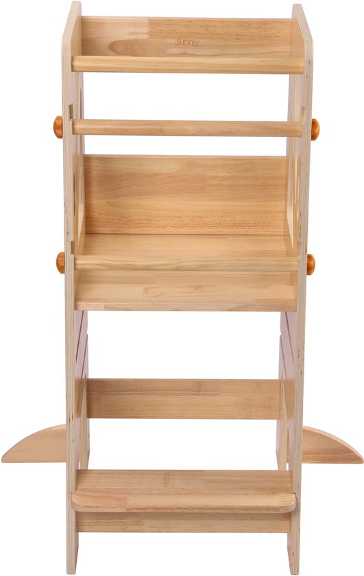 Sunny Liv Leertoren Naturel – Accessoire de cuisine en bois d’inspiration Montessori – Tour de cuisine réglable pour enfants – Jouet sûr et éducatif
