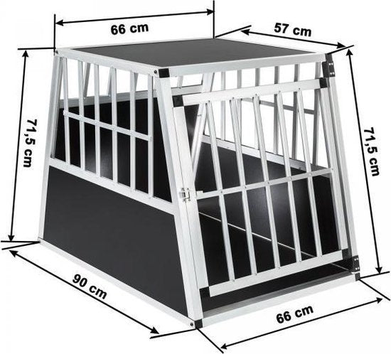 Cage pour chien - Tectake - Noir/Argent - 90 x 66 x 69,5 cm