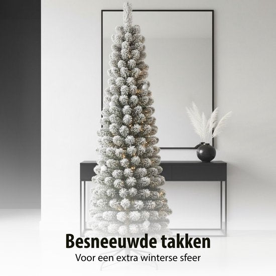 Arbre de Noël artificiel Black Box Trees - Arbre de Noël artificiel H 215 x Ø 56 cm - avec de la neige - Vert givré
