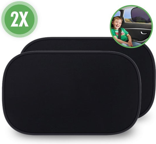 Travelhawk Sunshade Car Baby - 2 Pieces - Pare-soleil voiture - Protection UV pour bébé et enfant - Pare-soleil vitres latérales - Autocollant - Noir