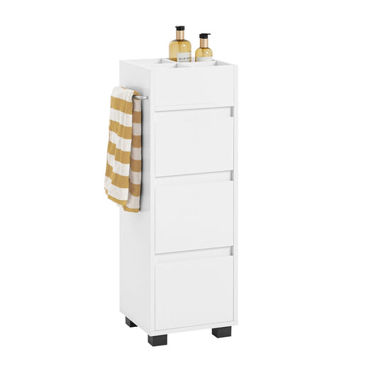 SoBuy Armoire de toilette - 3 Tiroirs - 4 Compartiments - Blanc