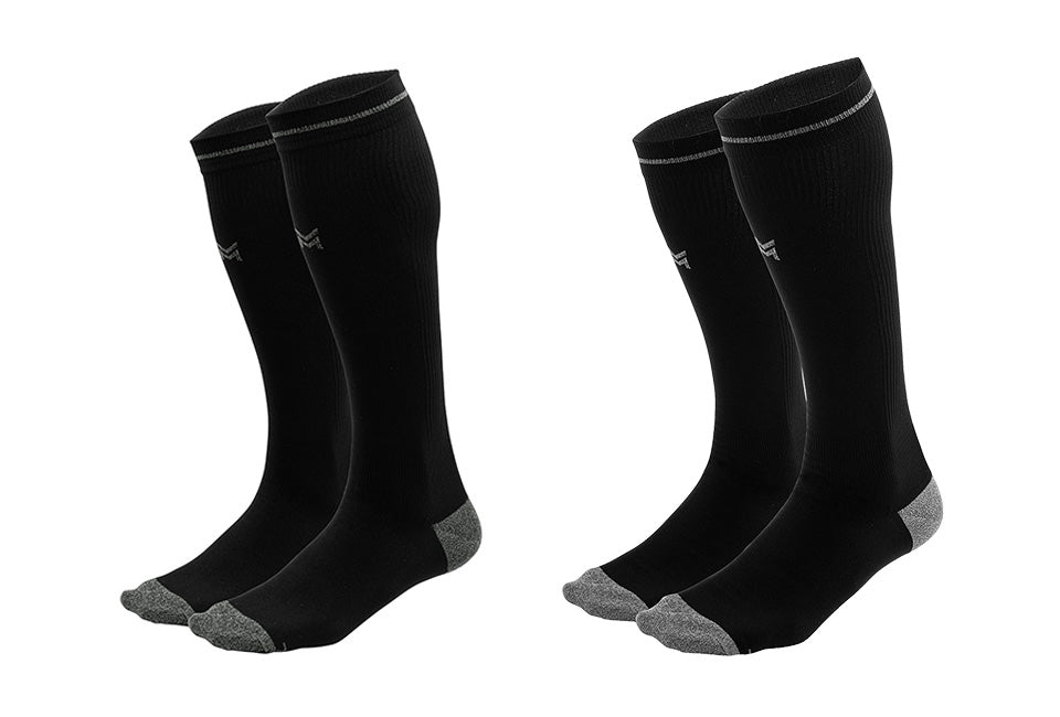 Chaussettes de compression Milanoro - 2 paires, respirantes et de soutien - Taille 35-38 - Noir