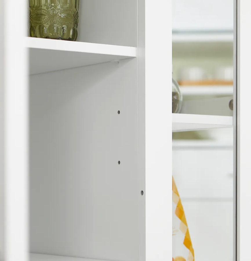 SoBuy - Chariot de cuisine - 1 porte et 3 étagères - 60 x 90 x 40 cm - Blanc