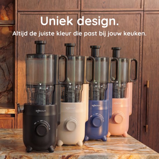 Safecourt Kitchen Slow Juicer - moteur puissant [technologie de pré-coupe et de pression à froid] - nettoyage facile - sans BPA - juicer Pink