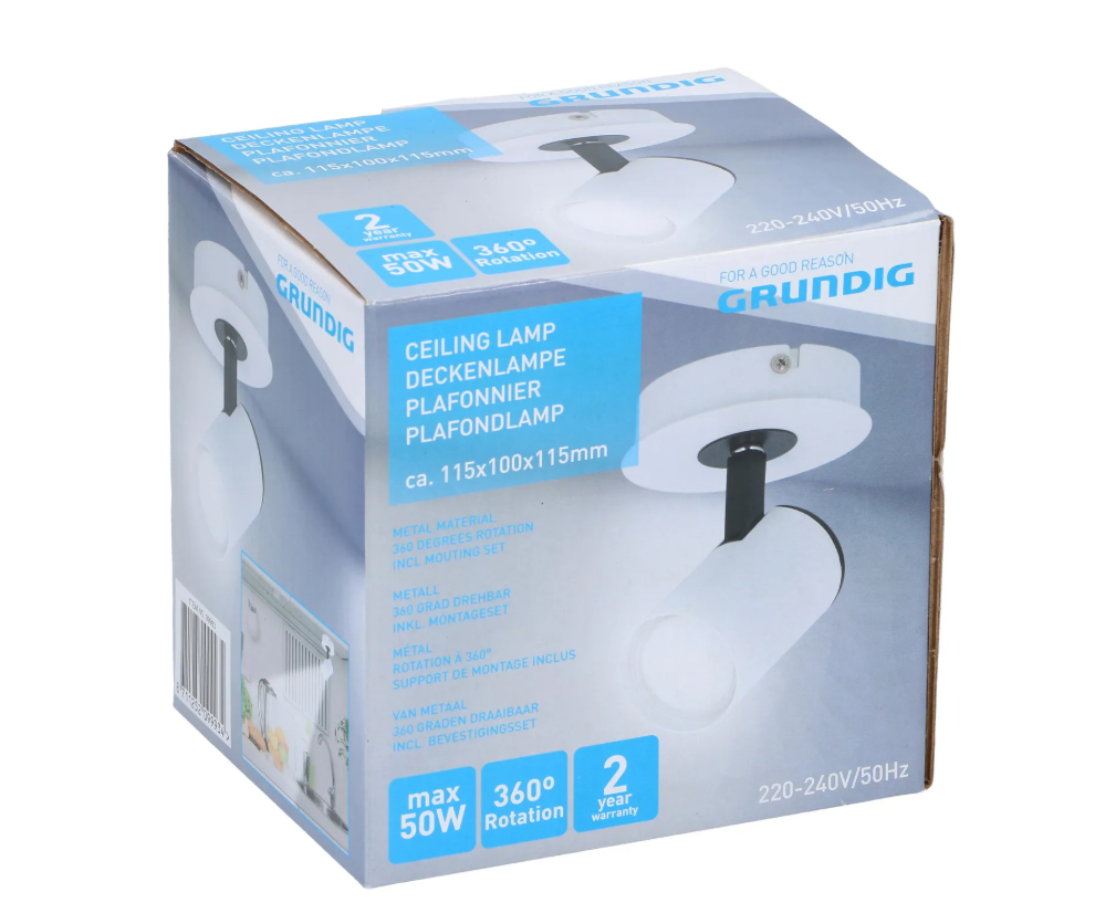 Spot apparent Grundig - Blanc - 10 x 12 x 12 cm