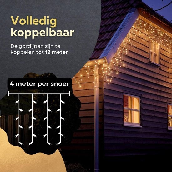 Giftmas Icicle Christmas Lights - Lumières de Noël d'extérieur - 120 LEDs - 4m - Reliable jusqu'à 12m - Pour l'intérieur et l'extérieur