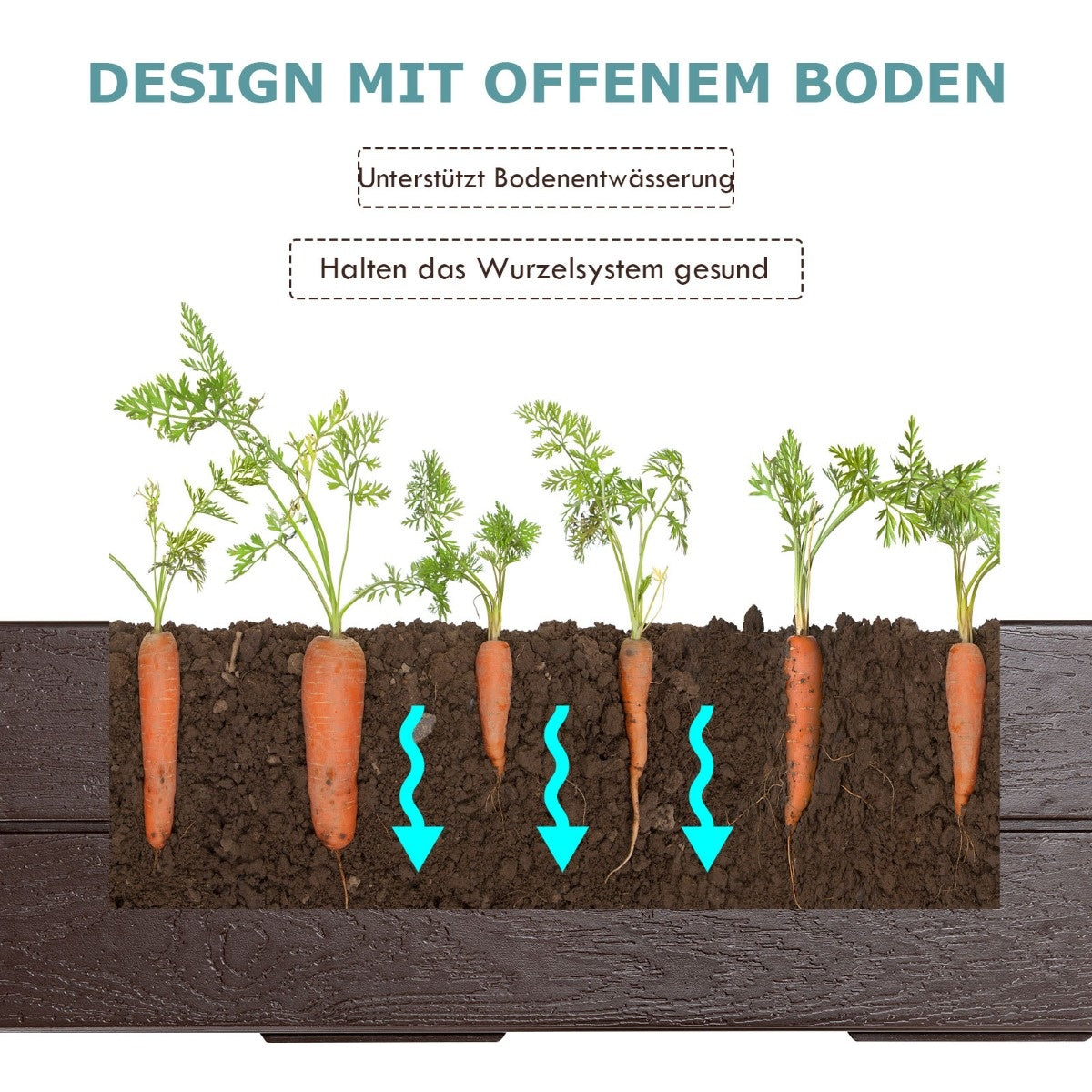 Coast 120 x 120 cm jardinière hexagonale pour fleurs marron pour fleurs