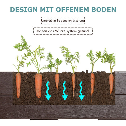 Coast 120 x 120 cm jardinière hexagonale pour fleurs marron pour fleurs