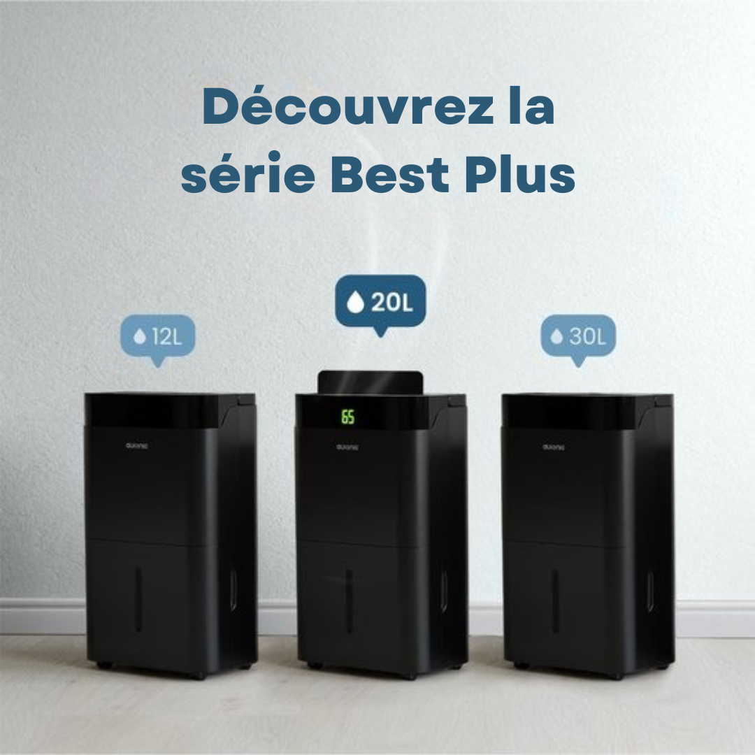 Déshumidificateur et purificateur d'air Auronic - Better Plus Series - Déshumidifie 20L par jour - Réservoir d'eau de 5L - Chambre à coucher, salle de bain, salon et bureau - Dévoreur d'humidité pour la maison - Noir