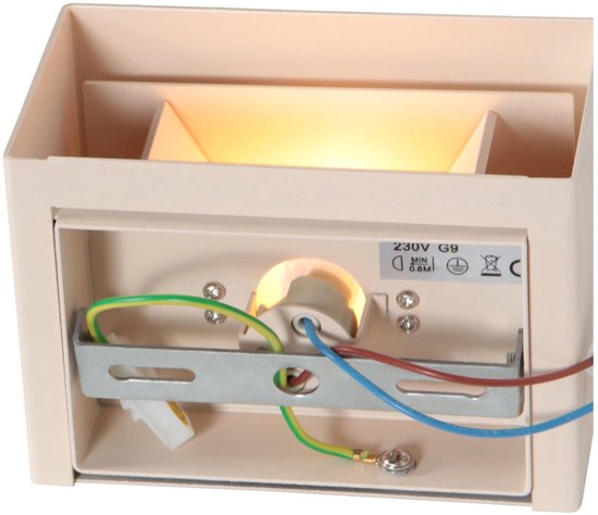 Applique murale Muro 3365CR – couleur crème, design moderne, 13 x 7,5 x 9 cm, Steinhauer, idéale pour les petits espaces et dimmable avec une douille G9